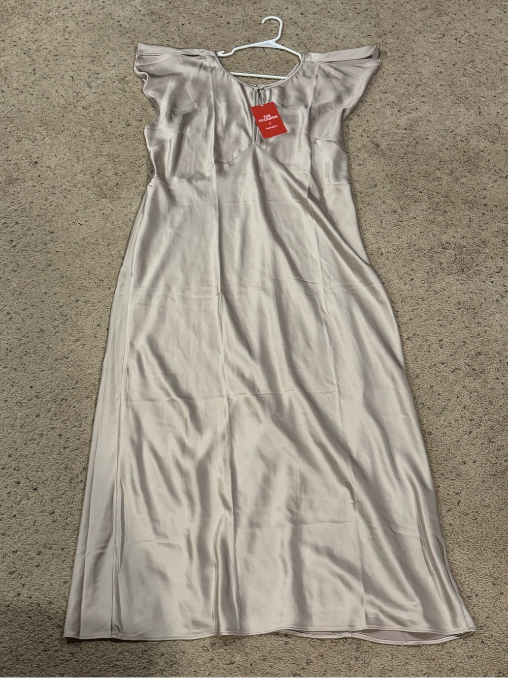 Old Navy Satin Maxi Dress in Champagne Beige